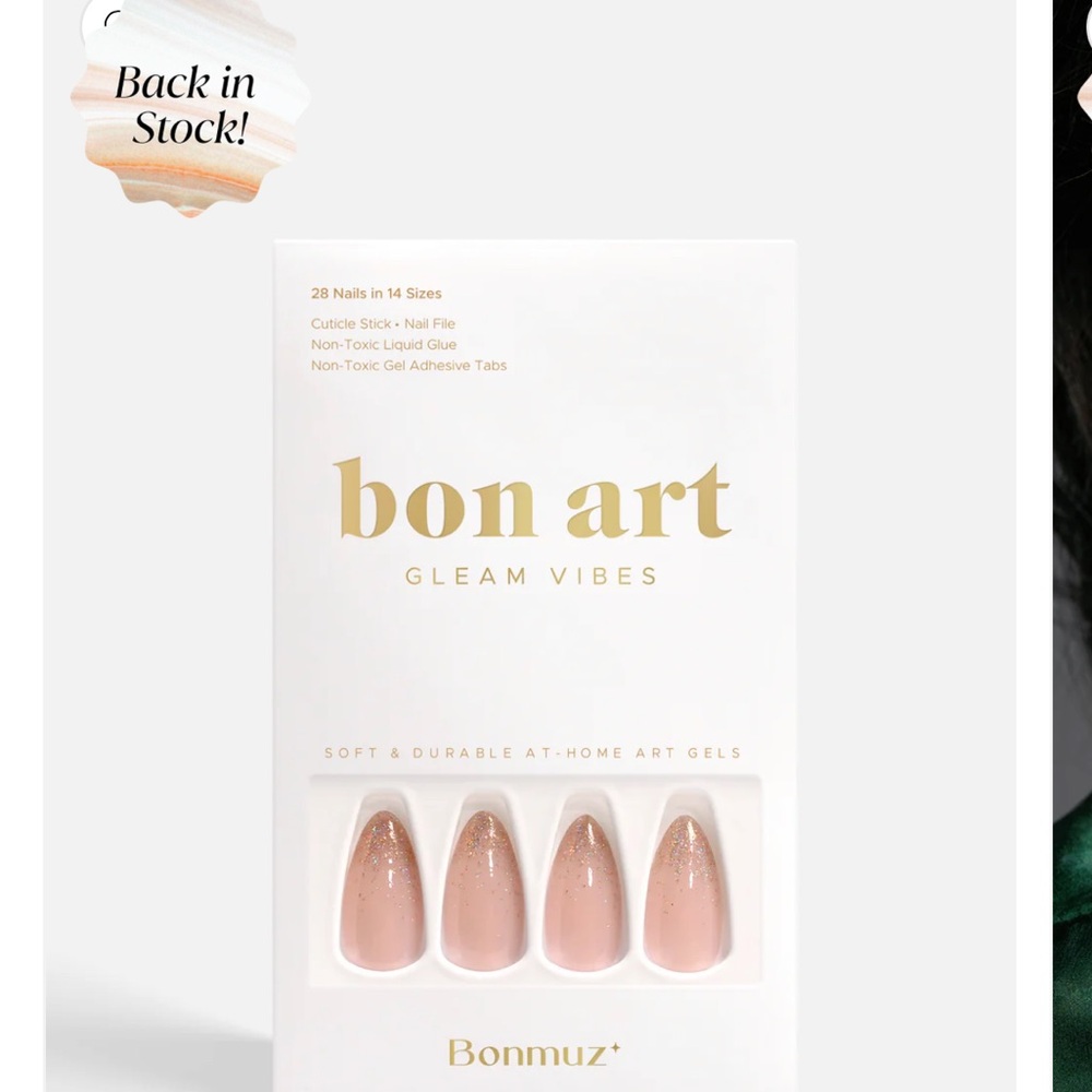 Anthropologie Bon Muz Golden Prosperity | Soft & Durable Press-On Nails